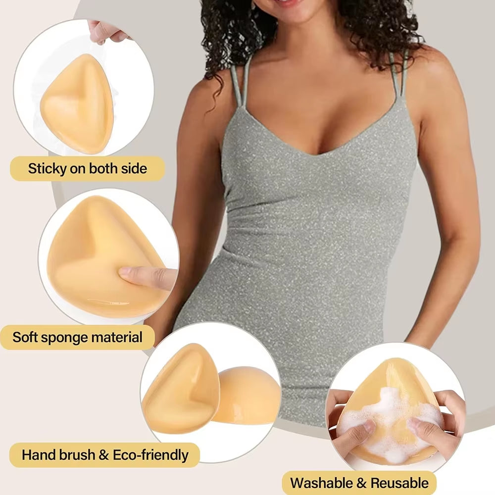 Double Sided Sticky Bra Inserts Instant Lift Breast Pads Push up Reusable Adhesive Bra Pads Cup Enhancer