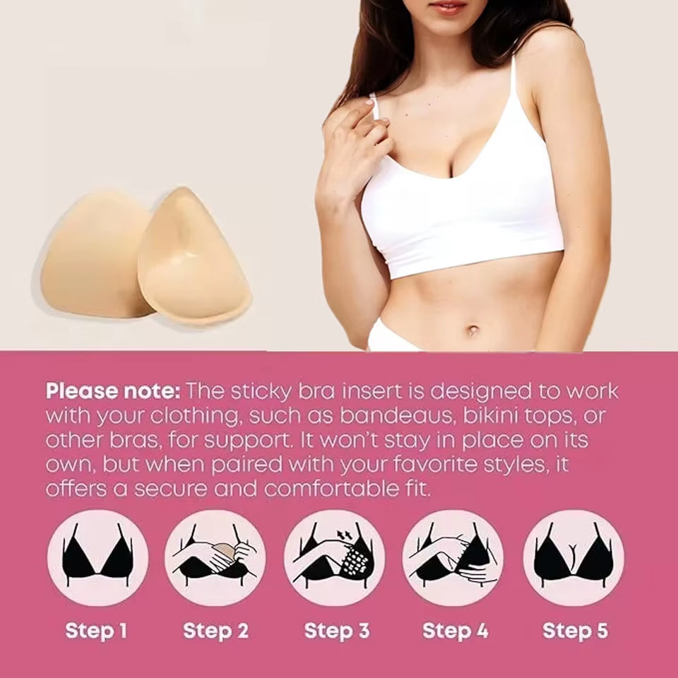 Double Sided Sticky Bra Inserts Instant Lift Breast Pads Push up Reusable Adhesive Bra Pads Cup Enhancer